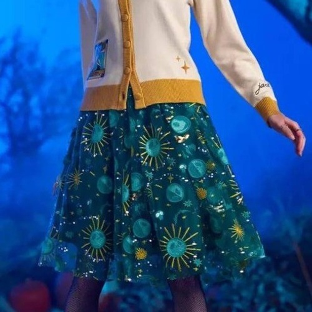 Disney + Her Universe Nightmare Before Christmas Sparkle Full Skirt Size XL Teal